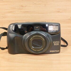 Pentax Espio 928 Film Camera / 35mm Point and Shoot / Zoom Lens / Gray